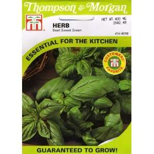   Morgan 474 Herb Basil Sweet Green Seed Packet Patio, Lawn & Garden