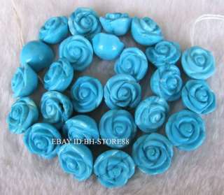 10x16mm Carved blue Howlite Turquoise Flower Beads15  