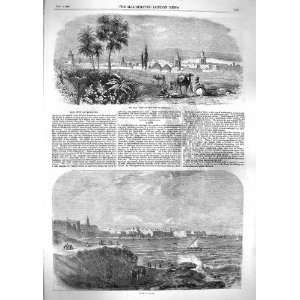    1859 VIEW CITY MOROCCO CADIZ CAMELS YACHT BUILDINGS