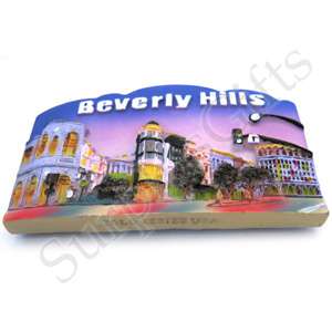 Beverly Hills Rodeo Drive Sunset Scene 3D Magnet  