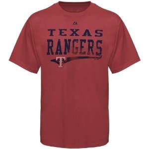 Majestic Texas Rangers Empty Bullpen Pigment Dyed T Shirt   Red 