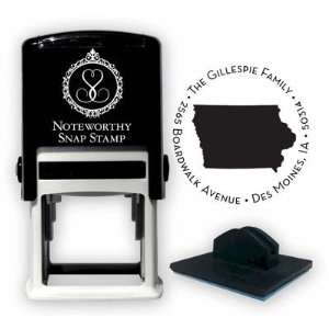 Noteworthy Collections   Custom Self Inking Address Stampers (Iowa)