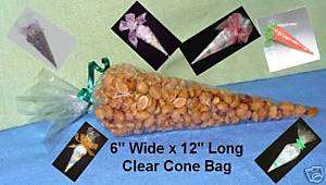 200 CRISP CLEAR CELLO CONE BAGS 6 X 12  GIFT BAGS  