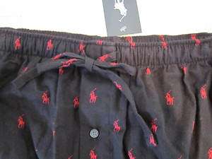 NWT Polo Ralph Lauren Mens Size XL Sleep Lounge Pants Black/Red 