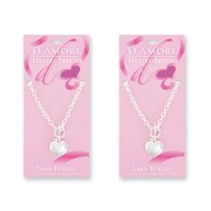  Tiffany Style Childs Heart Toggle Necklace Jewelry   2pk 