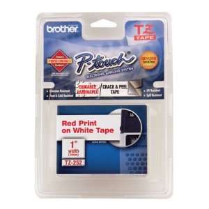 com Brother 1 Inch Laminated Red On White Tape 1/Pkg 26.2 Ft For Tz P 