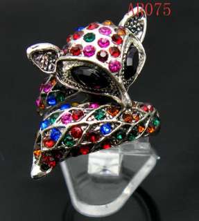 Multicolor Rhinestone Crystal Fox Ring Size8 AR075  