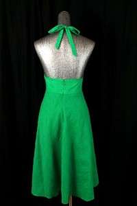 NWT green J CREW halter dress sleeveless lightweight knee length sz 