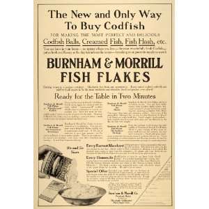  1910 Ad Burnham & Morrill Fish Flakes Codfish Haddock 