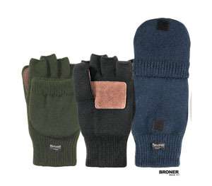 Mens Broner Fingerless Glove Mitts w/ Thinsulate Insulation  
