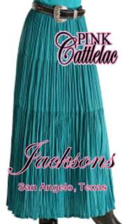 PINK CATTLELAC RANCH BROOM SKIRT TURQUOISE NEW S M L XL  