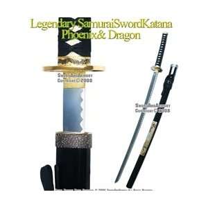  Japanese Samurai Katana Sword Phoenix & Dragon