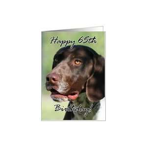  Happy 65th Birthday German Shorthaired pointer dog Card Toys & Games