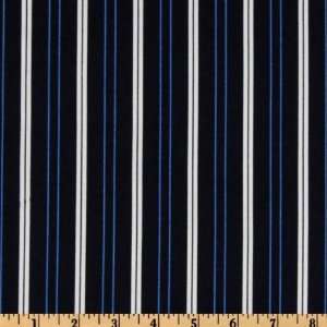  52 Wide Stretch Cotton Twill Stripes Navy/Blue Fabric By 
