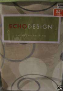 Echo Design Circle Game Tan Brown Grey 84L Panels Curtains Set 