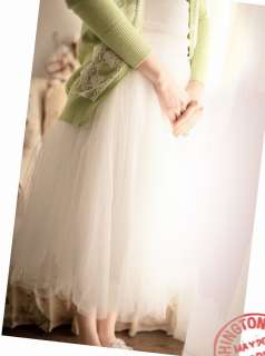 Princess Womens Girl Dress Cute Chiffon Puff Tulle Skirt White Prom 