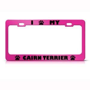  Cairn Terrier Dog Pink Animal Metal License Plate Frame 