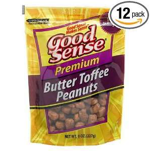Good Sense Butter Toffee Peanuts, 8 Ounce Bags (Pack of 12)  