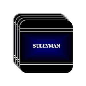 Personal Name Gift   SULEYMAN Set of 4 Mini Mousepad Coasters (black 