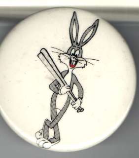 Old BUGS BUNNY pin button BASEBALL BAT  