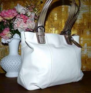 NWT COACH OMG STUNNING SEXY SUMMER WHITE LARGE LEATHER CARRYALL TOTE 