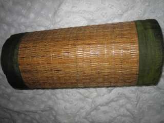 GREEN & WICKER NEEDLE WOVEN TABLE MAT RUNNER 59 INCHES NR  