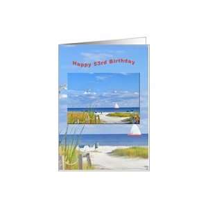  Birthday, 53rd, Beach and Ocean View Card Toys & Games