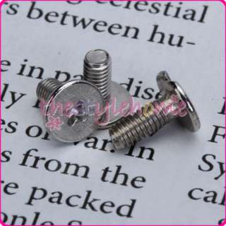 10 Sets Cone Screwback Spikes Metal Studs 10mm Silver Leathercraft DIY 