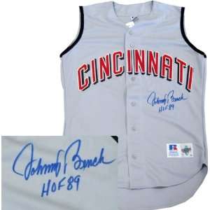  Johnny Bench Signed Jersey   with HOF 89 Inscription 