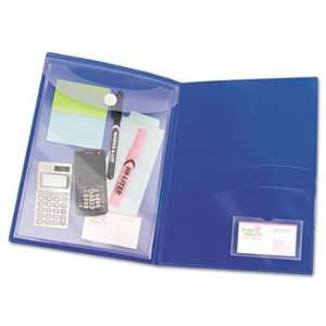  Two Pocket Folder, Sealed Envelope with Clasp, Navy, 3 
