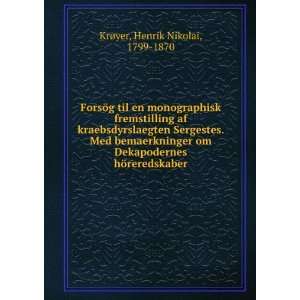   hÃ¶reredskaber Henrik Nikolai, 1799 1870 KrÃ¸yer Books