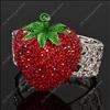 Red Strawberry swarovski crystal stretchable bracelet  