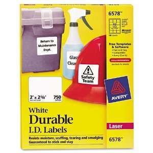  Avery Products   Avery   Permanent ID Laser Labels, 2 x 2 