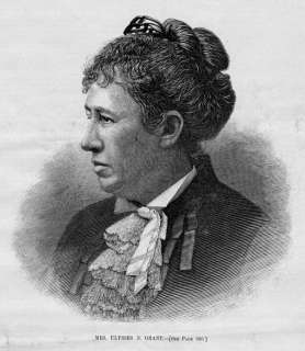 ULYSSES S. GRANTS WIFE, ANTIQUE ENGRAVING, MRS. GRANT  