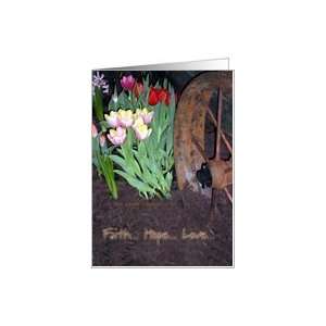  Tulips Faith, Hope, Love Cancer Support Card Health 