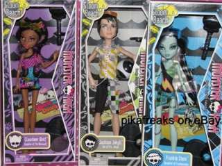 GLOOM BEACH SET of Five Dolls NEW Monster High Doll Clawdeen Jackson 