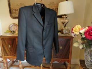 Mens Coat Jacket JONES NEW YORK Black Dress Coat Imported Wool 40 REG 