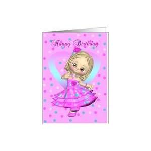   dancing birthday card   pink and blue polka dot Card Toys & Games