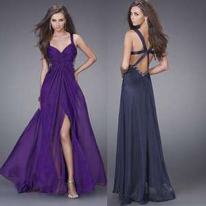 Stock Womens Strap Long Split Full Evening Gown Dress Designed Free 