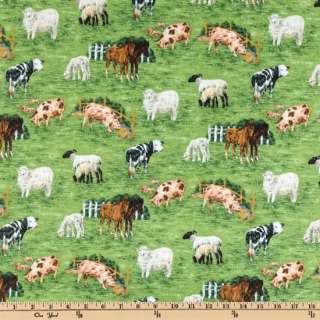 Fabric Freedom BUTTERCUP FARM ANIMAL TOSS Quilt Fabric England 18 x 