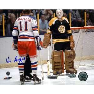  Vic Hadfield New York Rangers   vs. Bruins   Autographed 
