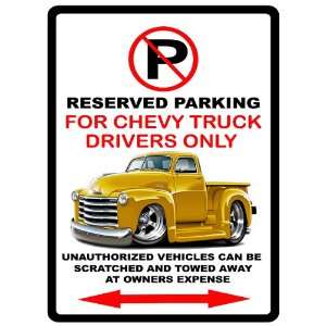    52 Chevrolet Pickup Truck Car toon No Parking Sign 