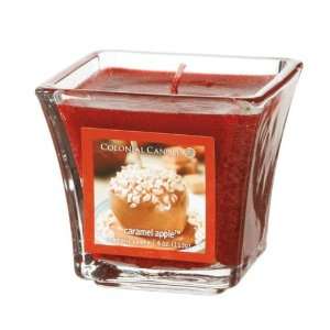  Colonial Candle Caramel Apple 4 oz Scented Square Flared 