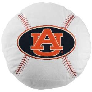   Auburn Tigers White 16 Team Logo Baseball Pillow