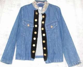 BEAUTIFUL VINTAGE VINTAGE STEFANO DENIM & VELVET JACKET ~ AMERICAN 