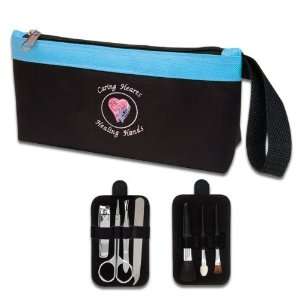  Caring Hearts Blue Cosmetic & Nail Case Health & Personal 