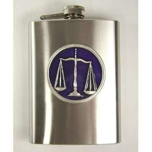  Scales of Justice Law School 8oz Stainless Travel Flask 