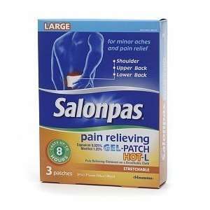  Salonpas Pain Relieving Gel Patch, Hot, 3 ea Health 