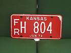 License Plate 1974 Kansas SA TRUCK