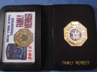 NY STATE POLICE FOP P.BA LEATHER WALLET W/ MINI BADGE  